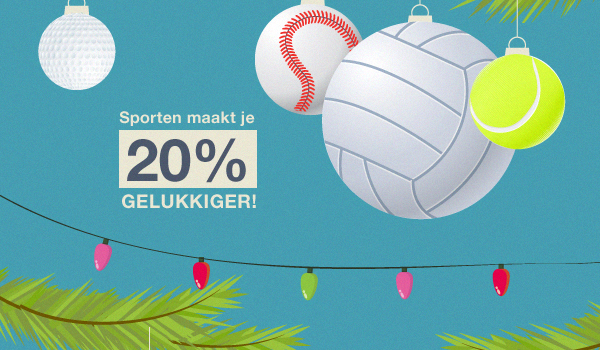 Sporten maakt je 20% gelukkiger!  