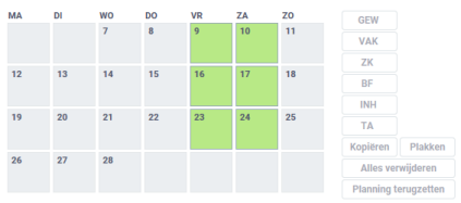 studenten detailkalender